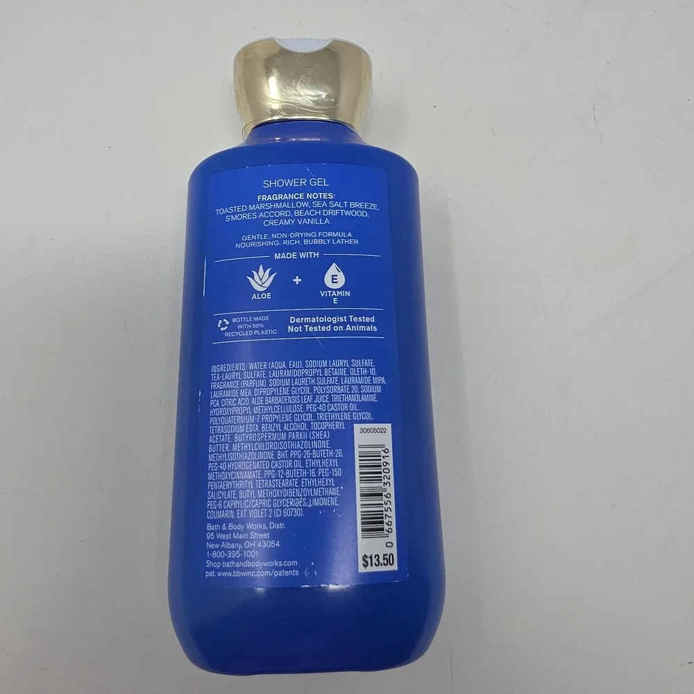 Bath & Body Works Beach Nights Shower Gel Vitamin E Aloe‎ Bubbly Lather 10FL OZ